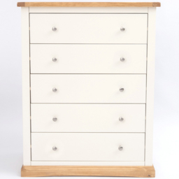 Cabinet Bits Trevi 5 Drawer White Chrome Knob Chest of Drawers - Wilko - thumbnail 3
