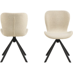 Florence Batilda Set of 2 Cream Swivel Dining Chair - Furniture To Go - Wilko - thumbnail 3
