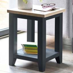 Julian Bowen Bordeaux Dark Grey Lamp Table - Size: 38 x 44 x 55cm - Wilko