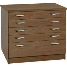 R White Cabinets 5 Drawer Brown A2 Plan Chest of Drawers - Wilko - thumbnail 3
