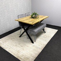 Kosy Koala 4 Seater Wood and Velvet Dining Bench Set Grey - Brown - Wilko - thumbnail 6