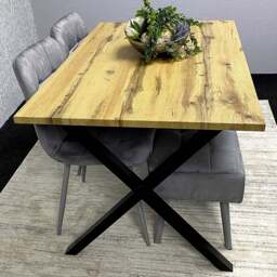 Kosy Koala 4 Seater Wood and Velvet Dining Bench Set Grey - Brown - Wilko