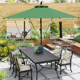 Outsunny Green Banana Cantilever Parasol with Cover and Wind Strap 3m - Wilko - thumbnail 5