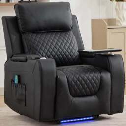 Artemis Home Byron Black Leather Massage and Heat Electric Riser Recliner Chair - Size: Single - Wilko