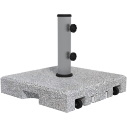 Outsunny Grey Heavy Duty Granite Parasol Base with Wheels 28kg - Size: Single - Wilko - thumbnail 1