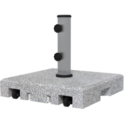 Outsunny Grey Heavy Duty Granite Parasol Base with Wheels 28kg - Size: Single - Wilko - thumbnail 4