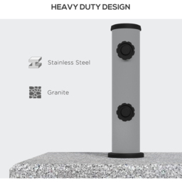 Outsunny Grey Heavy Duty Granite Parasol Base with Wheels 28kg - Size: Single - Wilko - thumbnail 6
