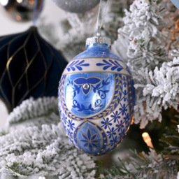 The Seasonal Gift Co Painted Blue Egg Shaped Hanging Decoration 3 Pack - Size: 19 x 7 x 7cm - The Seasonal Gift Co. - Wilko - thumbnail 3