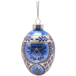 The Seasonal Gift Co Painted Blue Egg Shaped Hanging Decoration 3 Pack - Size: 19 x 7 x 7cm - The Seasonal Gift Co. - Wilko - thumbnail 4