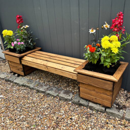 Charles Taylor Knights 2 Seater Planter Bench - Size: 40 x 135 x 47.5cm - Brown - Wilko - thumbnail 5