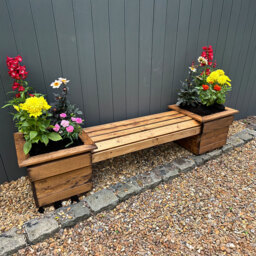 Charles Taylor Knights 2 Seater Planter Bench - Size: 40 x 135 x 47.5cm - Brown - Wilko - thumbnail 3