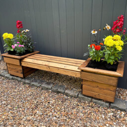 Charles Taylor Knights 2 Seater Planter Bench - Size: 40 x 135 x 47.5cm - Brown - Wilko - thumbnail 4