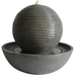 Tranquillity Radiant Sphere Water Feature - Size: 51 x 56 x 56cm - Grey - Wilko