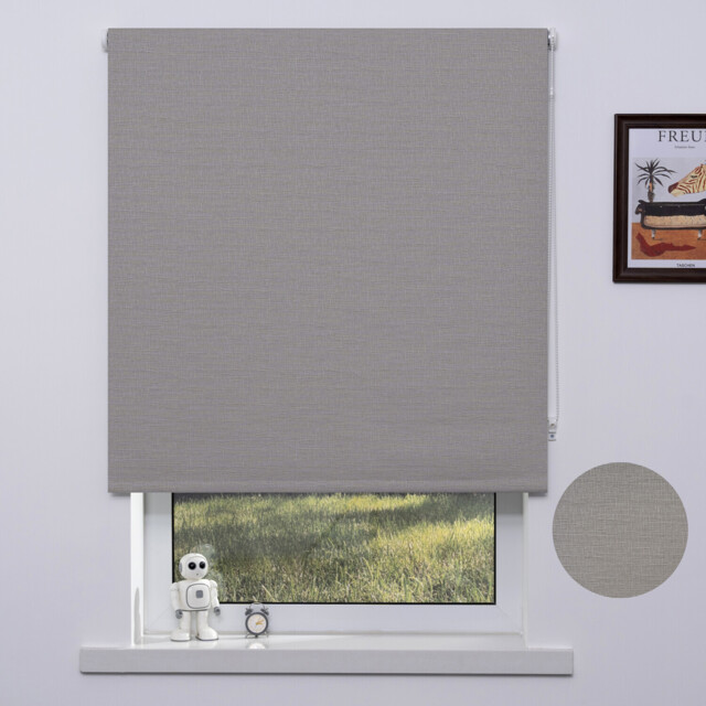 Trends Jute Textured Blackout Blind - Cream/120cm - Size: W 120 x D 165cm - Trend Blinds - Wilko - image 1