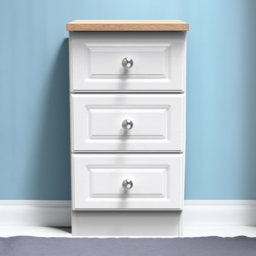 Crowndale Norfolk 3 Drawer White Ash and Bardolino Oak Bedside Table - Wilko - thumbnail 4