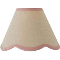 ValueLights Florie Mini Scallop Pink Trim Shade - Size: 13 x 19 x 19cm - Wilko