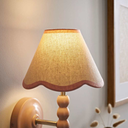 ValueLights Florie Mini Scallop Pink Trim Shade - Size: 13 x 19 x 19cm - Wilko - thumbnail 4