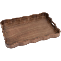 Walnut Effect Wavy Tray Brown - Wilko - thumbnail 4