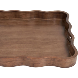 Walnut Effect Wavy Tray Brown - Wilko - thumbnail 3