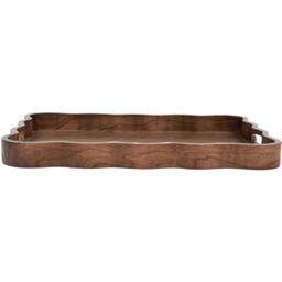 Walnut Effect Wavy Tray Brown - Wilko - thumbnail 5