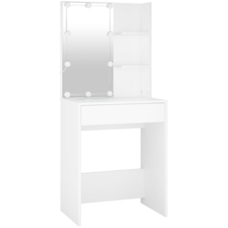 vidaXL White Dressing Table with LED Mirror and Cabinet - Size: 140 x 60 x 40cm - Wilko - thumbnail 6