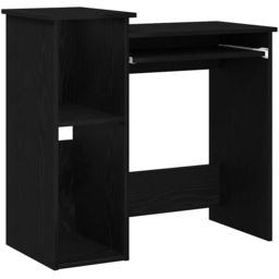 vidaXL 2 Shelf Computer Desk with Keyboard Tray Black - Size: 78 x 84 x 40cm - Wilko - thumbnail 3