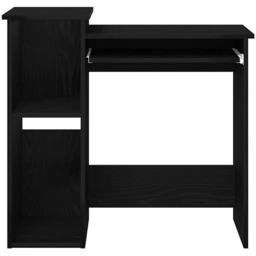 vidaXL 2 Shelf Computer Desk with Keyboard Tray Black - Size: 78 x 84 x 40cm - Wilko - thumbnail 4