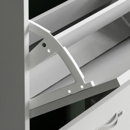 VIDA DESIGNS 2 Drawer White Shoe Cabinet - Size: 24 x 60 x 80cm - Wilko - thumbnail 4