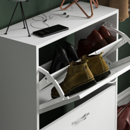 VIDA DESIGNS 2 Drawer White Shoe Cabinet - Size: 24 x 60 x 80cm - Wilko - thumbnail 5