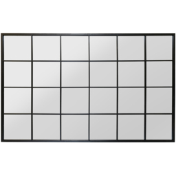 MirrorOutlet The Genestra Black Modern Window Garden Wall Mirror 174 x 110cm - Size: 174 x 110 x 3cm - Wilko - thumbnail 4