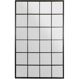 MirrorOutlet The Genestra Black Modern Window Garden Wall Mirror 174 x 110cm - Size: 174 x 110 x 3cm - Wilko - thumbnail 1