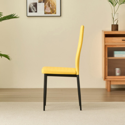 Indoor Living Emily Set of 4 Mustard Leather Dining Chair - Yellow - Wilko - thumbnail 5