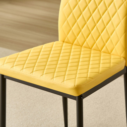 Indoor Living Emily Set of 4 Mustard Leather Dining Chair - Yellow - Wilko - thumbnail 3