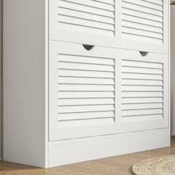HOMCOM 2 Drawer White Slim Shoe Storage Cabinet - Size: 83.0 cm x 25.0 cm x 81.5 cmcm - Wilko - thumbnail 4