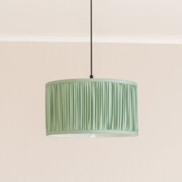 ValueLights Jess Green Ruched Pleated Large Drum Lamp Shade - Size: 20 x 35 x 35cm - Wilko - thumbnail 4