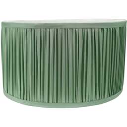 ValueLights Jess Green Ruched Pleated Large Drum Lamp Shade - Size: 20 x 35 x 35cm - Wilko