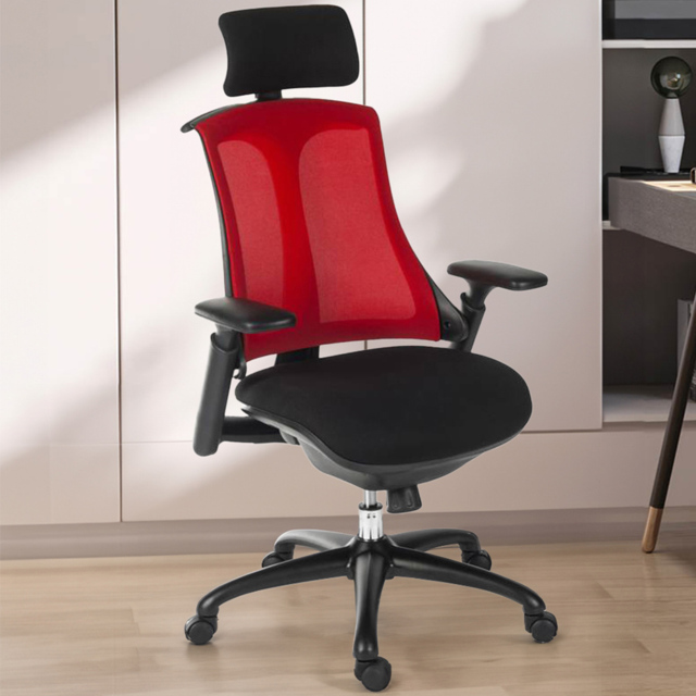 Teknik Office Rapport Mesh Desk Chair Red - Size: 96 x 67 x 50cm - Wilko - image 1