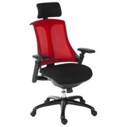 Teknik Office Rapport Mesh Desk Chair Red - Size: 96 x 67 x 50cm - Wilko - thumbnail 3