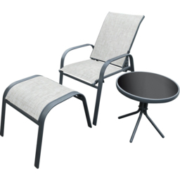 Outdoor Essentials Porto 6 Seater Textilene Dining Set Grey - Wilko - thumbnail 3