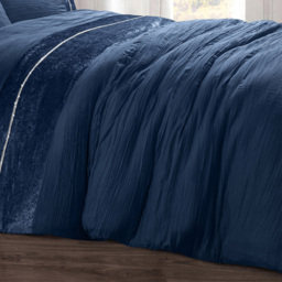 Velosso Diamante Double Navy Orleans Duvet Set - Blue - Wilko - thumbnail 4