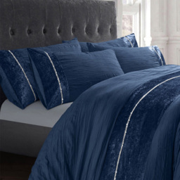 Velosso Diamante Double Navy Orleans Duvet Set - Blue - Wilko - thumbnail 3