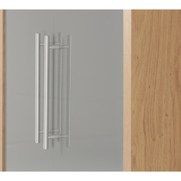 Seconique Seville 2 Door Single Drawer Grey Gloss Light Oak Effect Veneer Wardrobe - Size: 2 Door, Single Drawer - Wilko - thumbnail 6