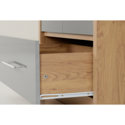 Seconique Seville 2 Door Single Drawer Grey Gloss Light Oak Effect Veneer Wardrobe - Size: 2 Door, Single Drawer - Wilko - thumbnail 7