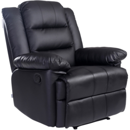 Furniture Online Loxley Black Bonded Leather Manual Recliner Chair - Size: 110 x 85 x 93cm - Wilko - thumbnail 3