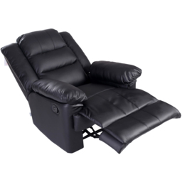 Furniture Online Loxley Black Bonded Leather Manual Recliner Chair - Size: 110 x 85 x 93cm - Wilko - thumbnail 7