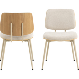 Florence Owen Set of 2 Beige Apia Fabric Dining Chair - Multi - Furniture To Go - Wilko - thumbnail 4