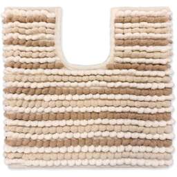 Allure Bath Fashions California Natural Striped Chunky Bobble Pedestal Toilet Mat 50 x 50cm - Brown - Wilko