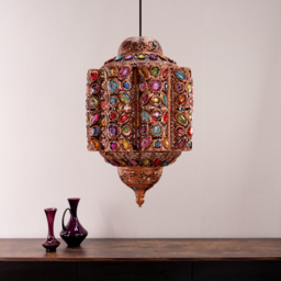 ValueLights Leyla Bronze Moroccan Style Easy Fit Lantern Shade - Size: 49 x 30 x 30cm - Multi - Wilko - thumbnail 7