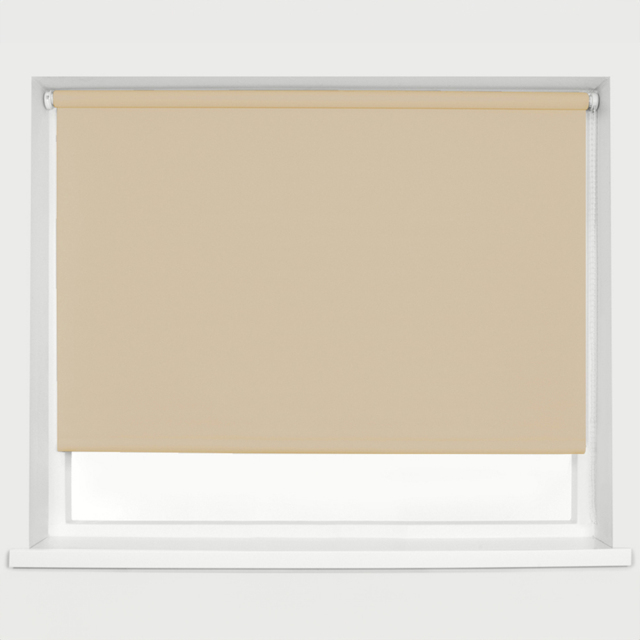 Caecus Blackout Roller Blinds Cappuccino 180cm x 120cm - Brown - Wilko - image 1