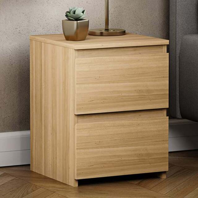VIDA DESIGNS Denver 2 Drawer Pine Bedside Table - Brown - Wilko - image 1